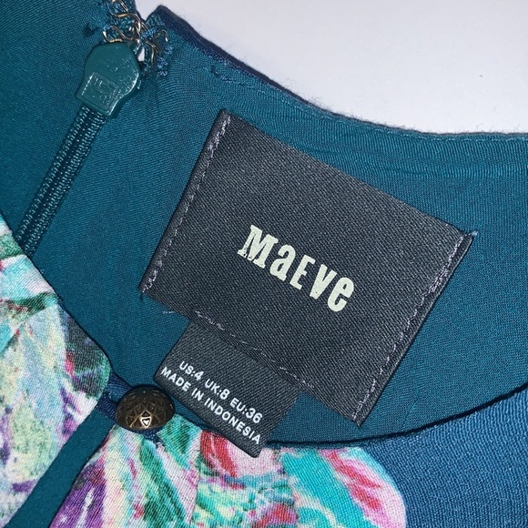 Anthropologie Maeve “Elia” Floral Print Cold Shoulder Dress - Women’s Size 4 - Picture 6 of 11